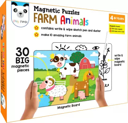 Play Panda Magnetic Puzzles (Farm Animals)