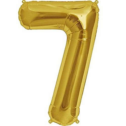 Golden Foil Balloon Number 7