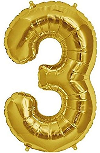 Golden Foil Balloon Number 3