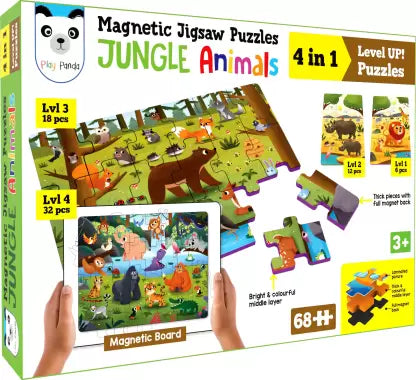 Play Panda Magnetic Puzzles (Jungle Animals)