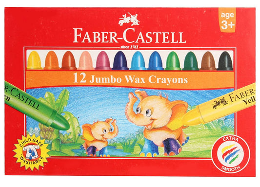 Faber Castell Jumbo Wax Crayons 12 Shades