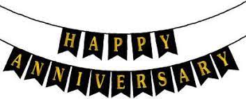 Happy Anniversary Banner - Black