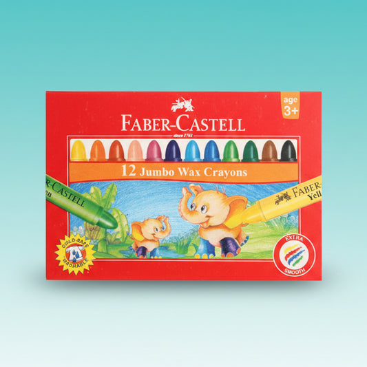 Faber Castell Jumbo Wax Crayons 12 Shades by Gifthubmart