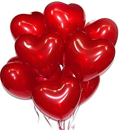 Foil Balloon Heart Shape Red (Pack of 10) by Gifthubmart