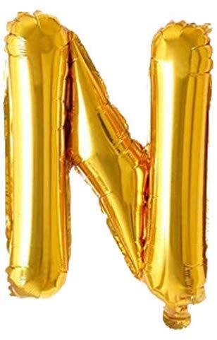 Golden Foil Balloon Alphabet N by Gifthubmart