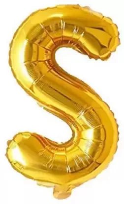 Golden Foil Balloon Alphabet S by Gifthubmart
