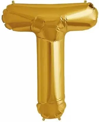 Golden Foil Balloon Alphabet T by Gifthubmart