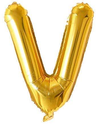 Golden Foil Balloon Alphabet V by Gifthubmart