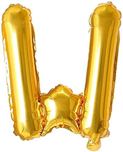 Golden Foil Balloon Alphabet W by Gifthubmart