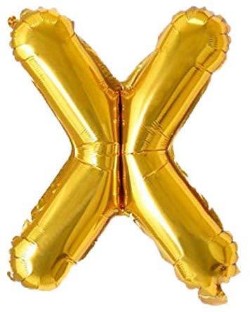 Golden Foil Balloon Alphabet X by Gifthubmart