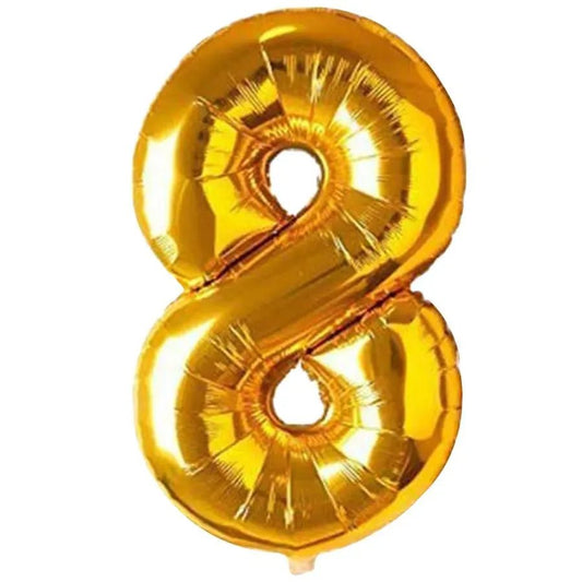 Golden Foil Balloon Number 8 by Gifthubmart