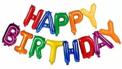 HBD Foil Balloon 16" Multicolour Small Letter by Gifthubmart