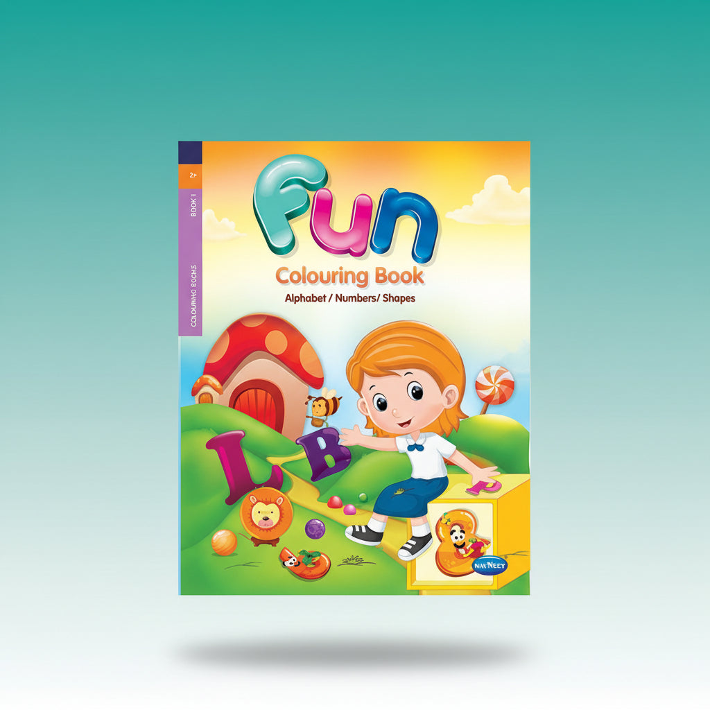 Navneet Fun Colouring Book Alphabet/Number/Shapes by Gifthubmart