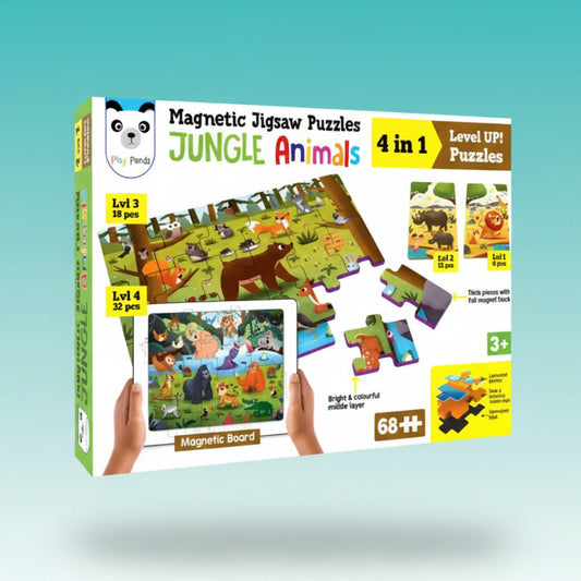 Play Panda Magnetic Puzzles (Jungle Animals) 4+ by Gifthubmart
