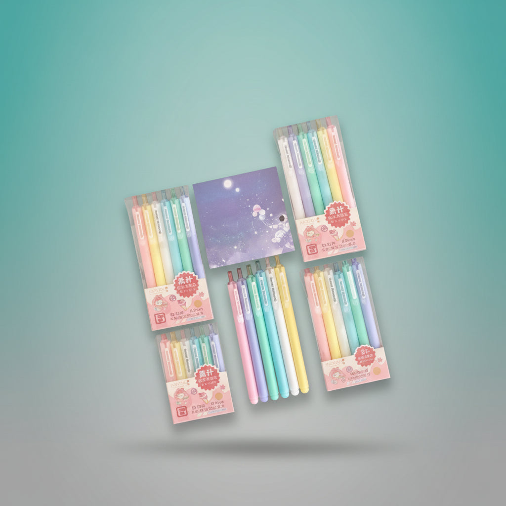 Sweet Morandi Pastel Pen (Set of 6) by Gifthubmart
